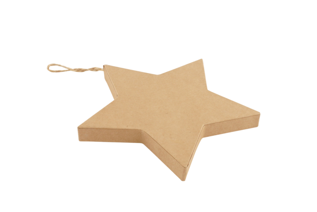 Etoiles en carton kraft epais - 4 étoiles - Guirlandes et suspensions Noël - 10doigts.fr