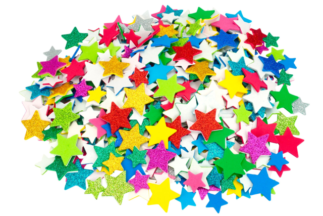étoiles stickers pailletées - Stickers mousse : donnez du volume à vos créations - 10doigts.fr