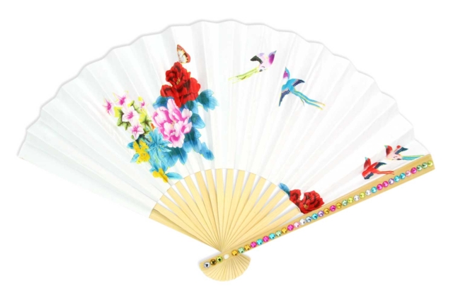 eventail vernis-collage oiseau - Supports en papier - 10doigts.fr
