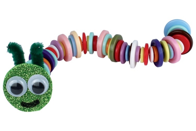 Fabriquer une chenille avec des boutons - Fils en nylon - 10doigts.fr