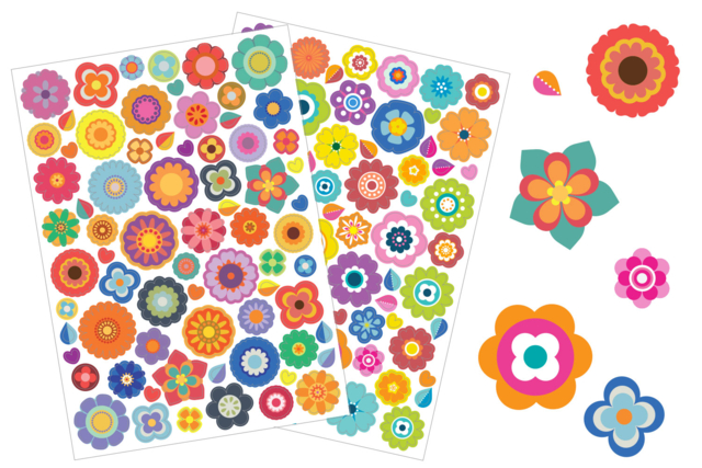 FELURS FUNKY - Gommettes Fleurs, Fruits et Légumes - 10doigts.fr