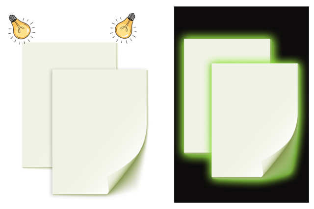feuille glow in the dark - Papier effet et matière - 10doigts.fr