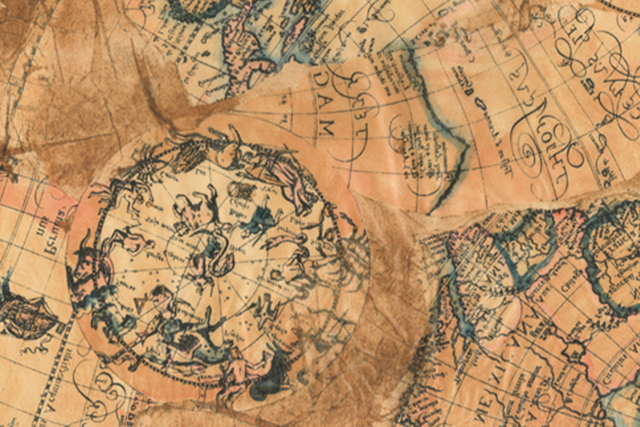 feuille mappemonde - Papiers Vernis-collage - 10doigts.fr