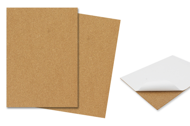 Feuilles de liège adhésives (A4) - Épaisseur : 3 mm - Lot de 2 - Supports en Liège - 10doigts.fr