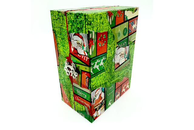 feuilles decopatch père Noël - Boîtes et corbeilles en carton - 10doigts.fr