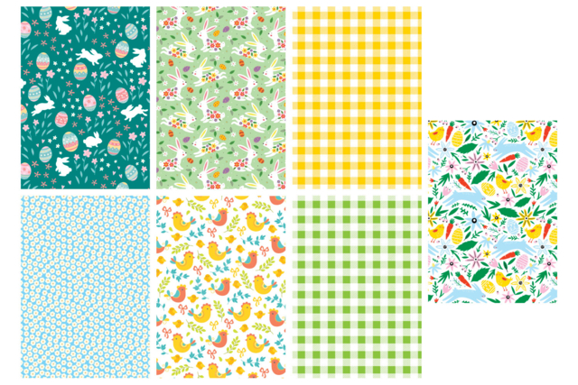 feuilles motifs pâques - Papiers saisonniers - 10doigts.fr