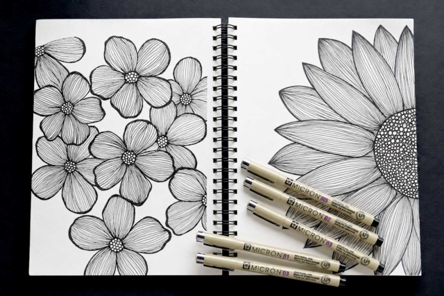Feutres fineliners Sakura zentangle - Feutres calibrés et fineliners pour le dessin de précision - 10doigts.fr