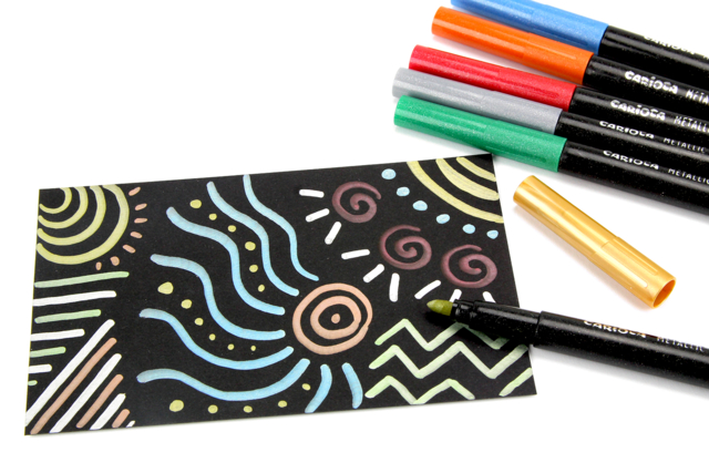 feutres métallisés carioca enfants - Feutres pointes larges : pour des coloriages éclatants et des aplats parfaits - 10doigts.fr