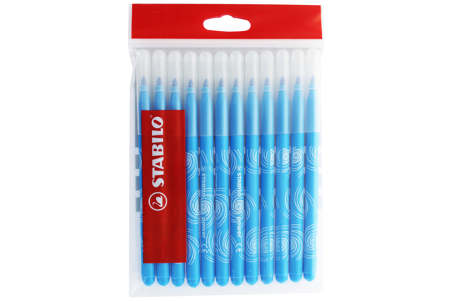 Feutres STABILO POWER bleu - Feutres pointes moyennes : l'outil polyvalent pour le dessin et l'école - 10doigts.fr