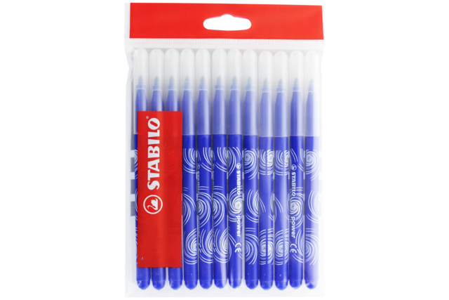 Feutres STABILO POWER bleu marine - Feutres pointes moyennes : l'outil polyvalent pour le dessin et l'école - 10doigts.fr