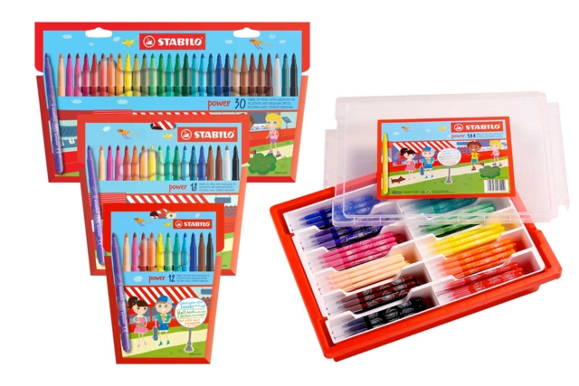 Feutres Stabilo Power - Pointes moyennes - Feutres pointes moyennes : l'outil polyvalent pour le dessin et l'école - 10doigts.fr