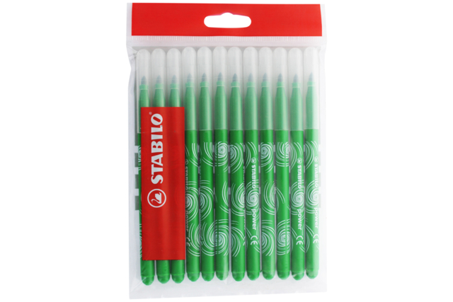 Feutres STABILO POWER  vert - Feutres pointes moyennes : l'outil polyvalent pour le dessin et l'école - 10doigts.fr