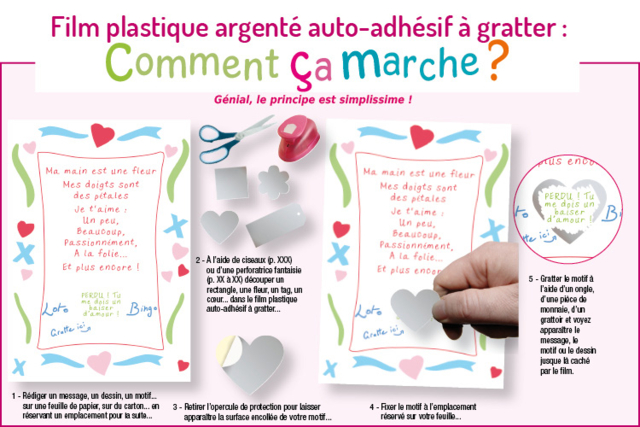 Film à gratter - Papier métallisé, pailleté - 10doigts.fr