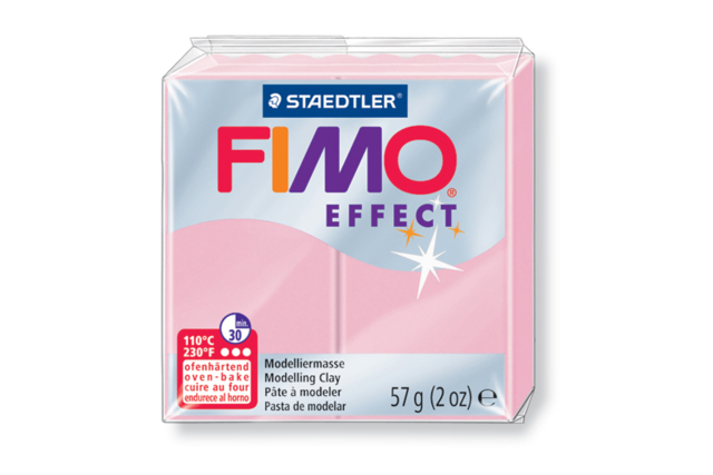 Fimo Effect 57gr - rose pastel - N° 205 - Pâtes Fimo Effect : donnez une dimension magique à vos modelages - 10doigts.fr