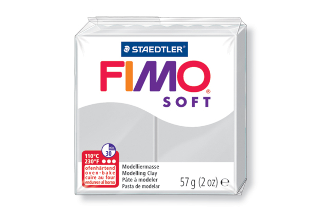 Fimo Soft 57gr - gris - N° 80 - Pâte Fimo à l'unité : composez votre palette sur-mesure - 10doigts.fr
