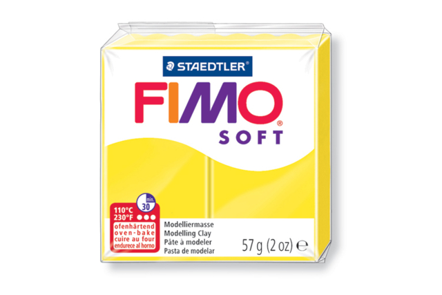 Fimo Soft 57gr jaune citron N° 10 - Pâte Fimo à l'unité : composez votre palette sur-mesure - 10doigts.fr