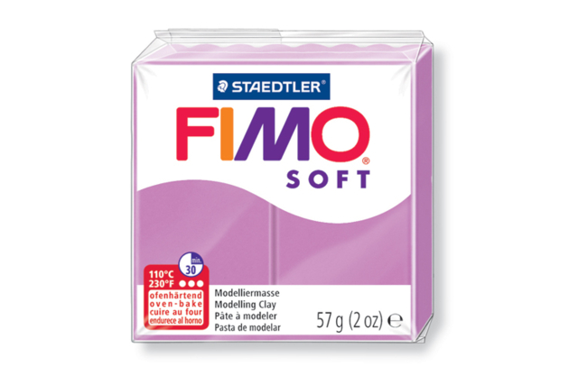 Fimo Soft 57gr - lavande - N° 62 - Pâtes Fimo Soft : le modelage facile pour toutes vos créations - 10doigts.fr