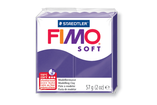 Fimo Soft 57gr - prune - N° 63 - Pâtes Fimo Soft : le modelage facile pour toutes vos créations - 10doigts.fr