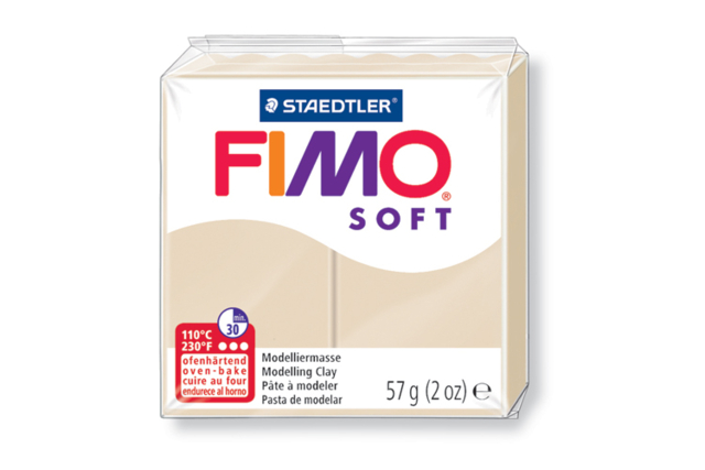 Fimo Soft 57gr - sahara - N° 70 - Pâtes Fimo Soft : le modelage facile pour toutes vos créations - 10doigts.fr