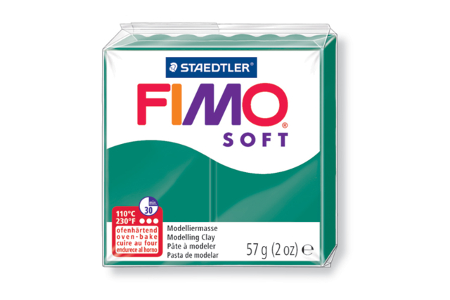 Fimo Soft 57gr - vert sapin - N° 56 - Pâtes Fimo Soft : le modelage facile pour toutes vos créations - 10doigts.fr