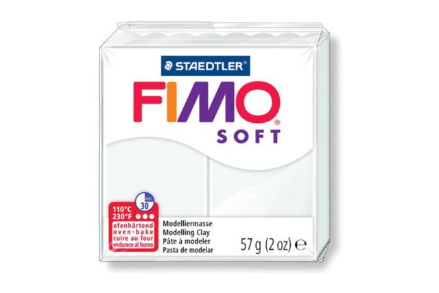 Fimo Soft blanc N° 0 - Pâtes Fimo Soft : le modelage facile pour toutes vos créations - 10doigts.fr
