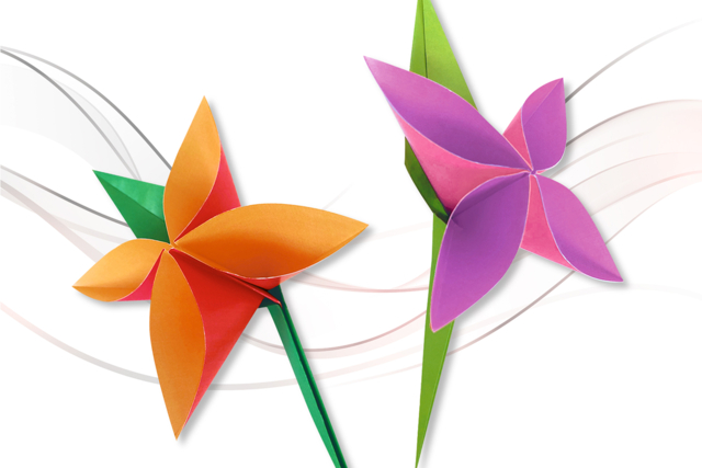 fleur origami - Papiers Origami - 10doigts.fr