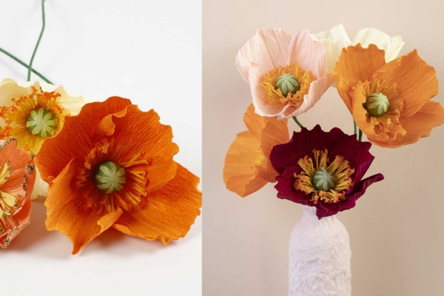 fleurs crépon d'automne - Fleurs en papier crépon : créez des bouquets éternels - 10doigts.fr