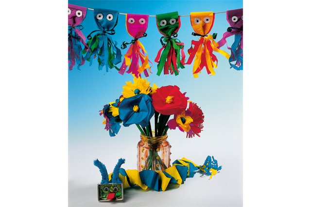 fleurs en papier crépon - Papier crépon - 10doigts.fr
