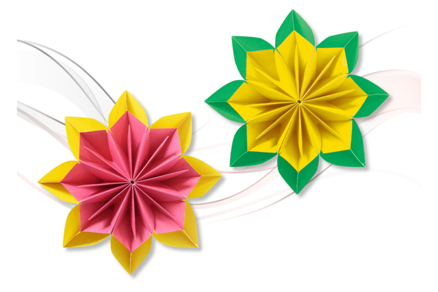  fleurs origami - Papiers Origami - 10doigts.fr