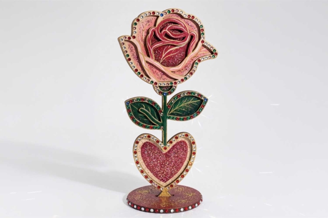 FLEURS ROSE EN BOIS PAILLETTES - Cadres et clips photos : des supports uniques pour afficher vos souvenirs - 10doigts.fr