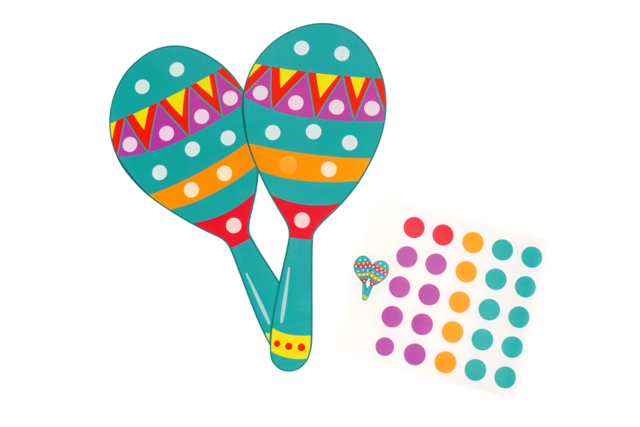 Formes Carnaval + gommettes - maracas - Kits créatifs Carnaval - Activités manuelles et de bricolage pour Carnaval - 10doigts.fr