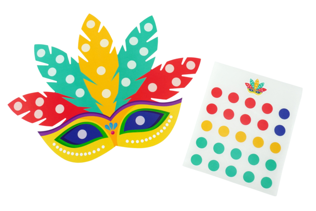 Formes Carnaval + gommettes - masques - Kits créatifs Carnaval - Activités manuelles et de bricolage pour Carnaval - 10doigts.fr