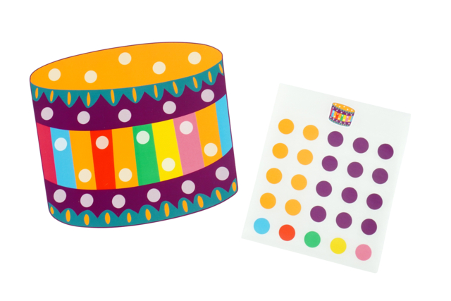 Formes Carnaval + gommettes - tambour - Kits créatifs Carnaval - Activités manuelles et de bricolage pour Carnaval - 10doigts.fr