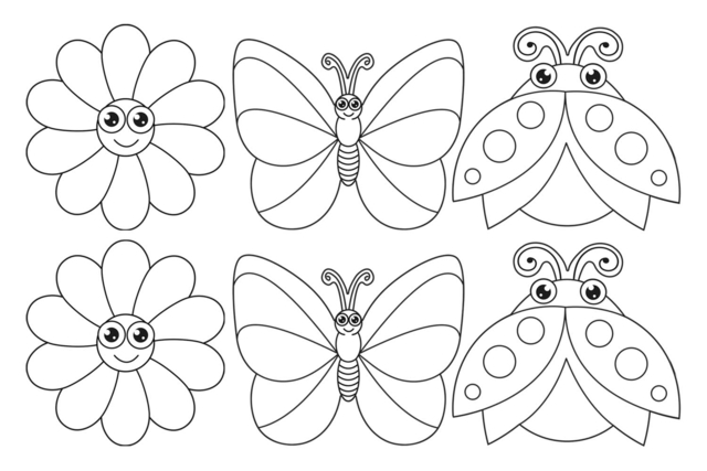 Formes géantes du Printemps à colorier - Formes en carte forte - 10doigts.fr