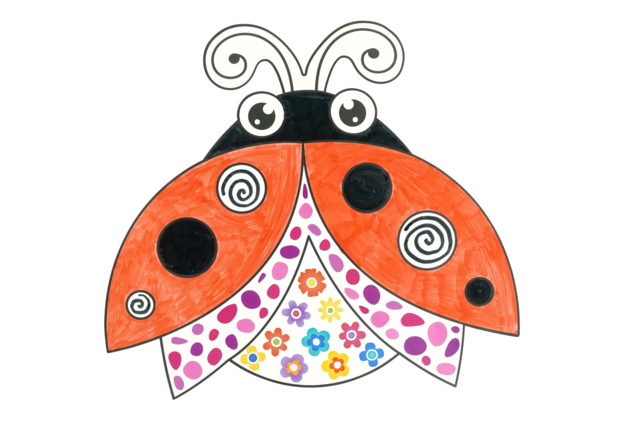 Formes géantes du Printemps - coccinelle - Formes en carte forte - 10doigts.fr