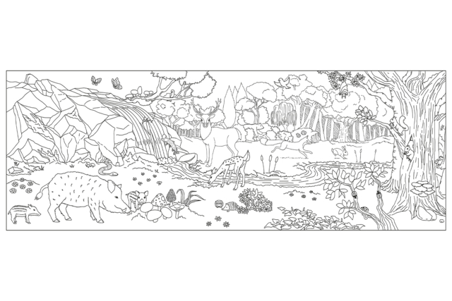 fresque forêt - Coloriage - 10doigts.fr