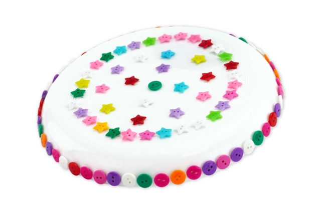 Frisbee à décorer boutons - Plastique Opaque - 10doigts.fr