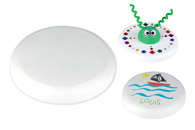 Frisbee à décorer en plastique blanc - Plastique Opaque - 10doigts.fr