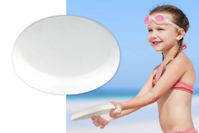 Frisbee blanc à décorer  - Plastique Opaque - 10doigts.fr