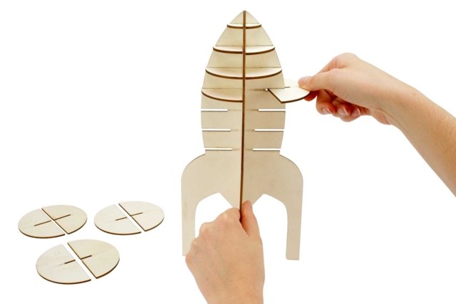 fusée puzzle - Maquettes en bois - 10doigts.fr