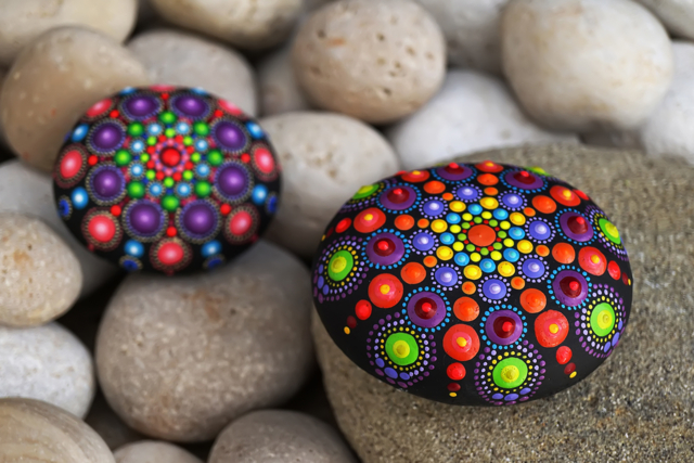galet peinture dots - Accessoires de peintures - 10doigts.fr