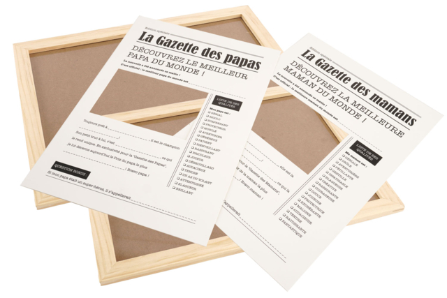 Gazettes Maman & Papa + cadres - Cadres et clips photos : des supports uniques pour afficher vos souvenirs - 10doigts.fr