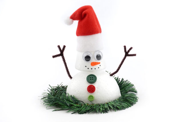 Gelato le bonhomme de neige rigolo - Formes à décorer - Polystyrène - 10doigts.fr
