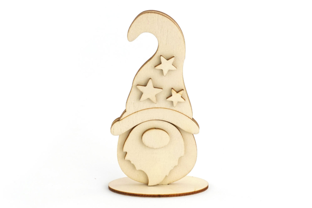Gnome bois a assembler - Décorations de Noël en bois à décorer - 10doigts.fr