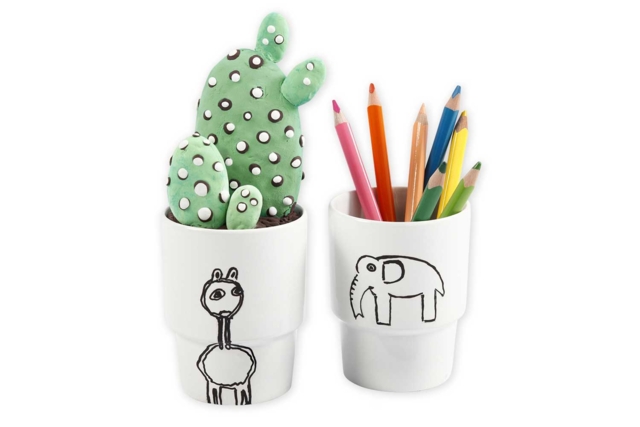 gobelet blanc faience - Supports en céramique à décorer - 10doigts.fr