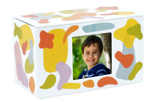gommettes abrstraites boite cadre - Boîtes et corbeilles en carton - 10doigts.fr