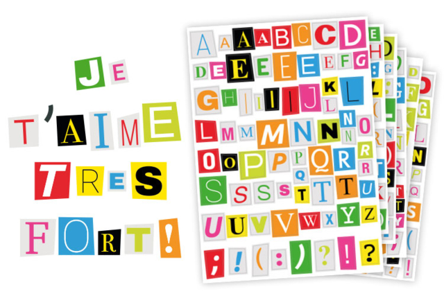 gommettes alphabet magazine - Gommettes Alphabet, messages - 10doigts.fr
