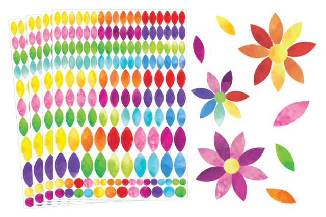 gommettes aquarelle pétale - Stickers fantaisies : personnalisez toutes vos créations - 10doigts.fr