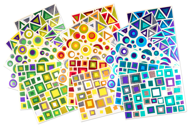 gommettes art abstrait enfants - Gommettes formes assorties : un univers pour créer sans limite - 10doigts.fr