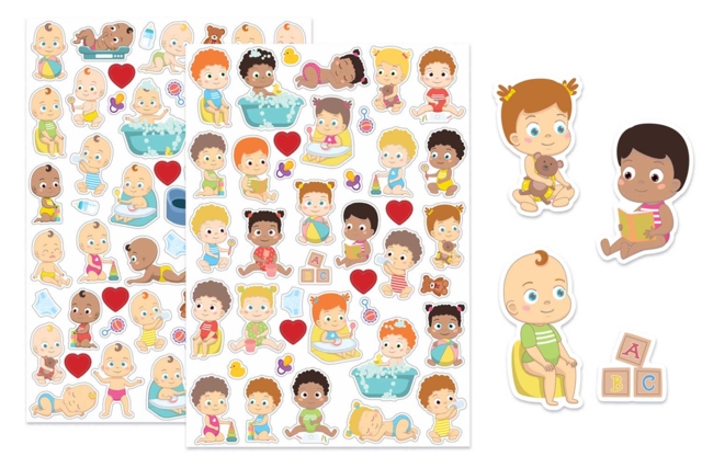 Gommettes "Bébés" - (2 planches) - Gommettes Bébé : nos supports s'amuser à coller des images dès le 1er âge - 10doigts.fr